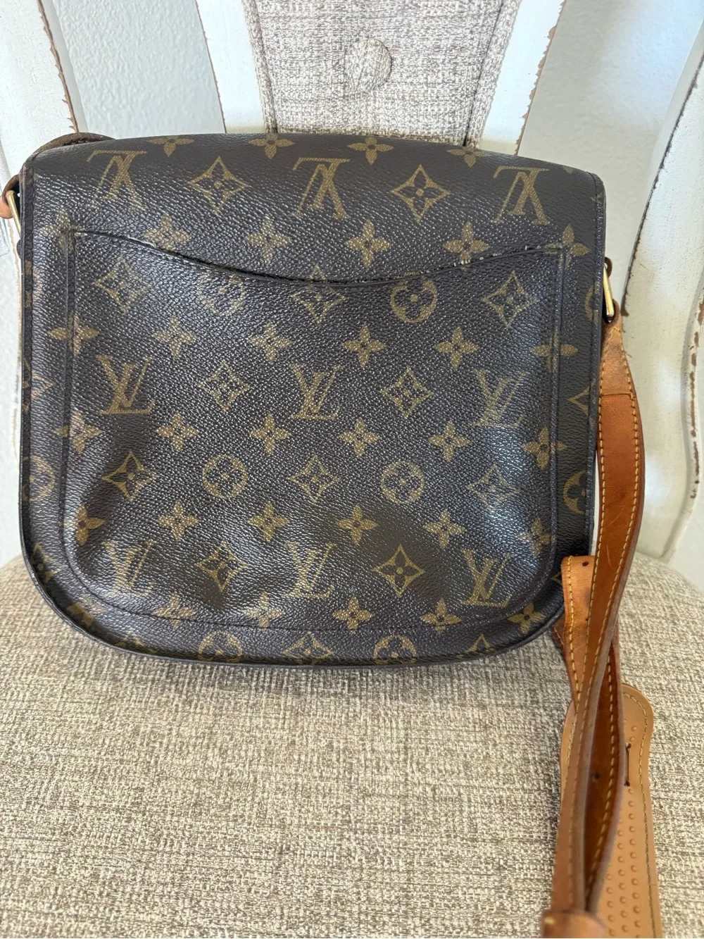 Vintage Louis Vuitton Brown Monogram Saint Cloud Crossbody with Tan Accent - Picture 10 of 16